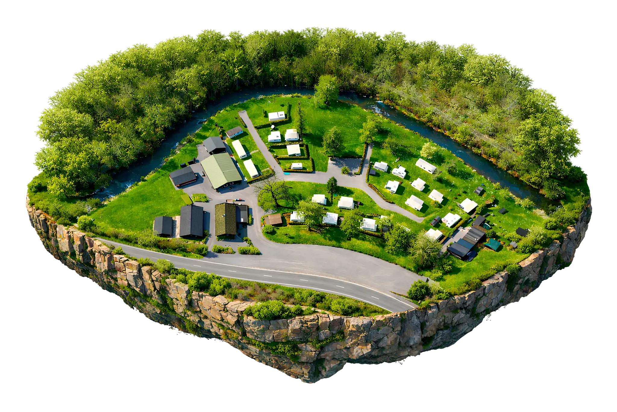 Vue aérienne Camping La Lienne