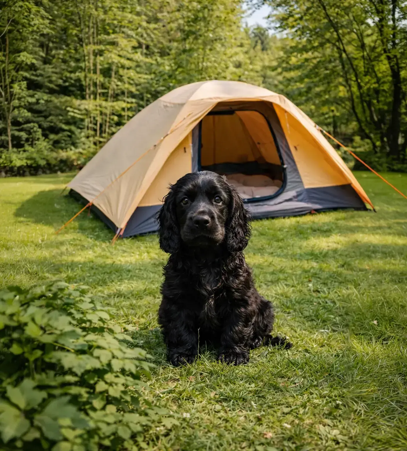 Dog at the campsite